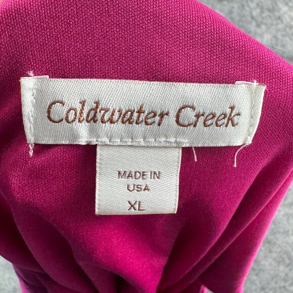 Coldwater Creek Dress Womens XL Purple Sleeveless Gathered Sheath Stretch Career - Picture 3 of 8